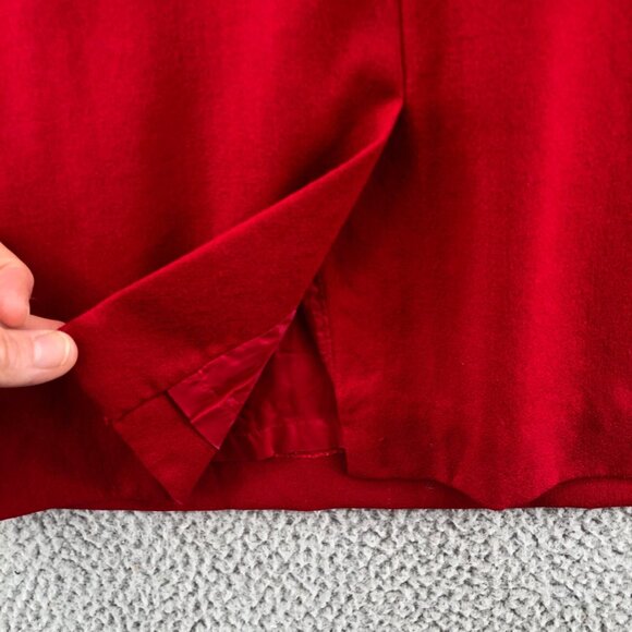 Talbots Dress Womens 6 Petite Red Wool Sheath Crepe Mini Short Sleeve Vintage - Picture 5 of 13
